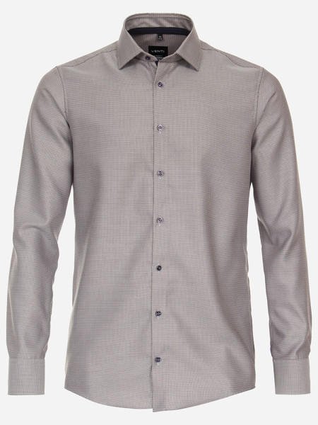 Venti shirt MODERN FIT STRUCTURE beige with Kent collar in modern cut