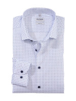 Chemise Olymp LEVEL 5 PRINT bleu clair avec col Kent moderne en coupe étroite