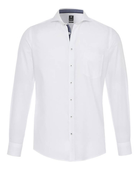 Camisa Pure MODERN FIT TWILL blanco con cuello cutaway de corte moderno