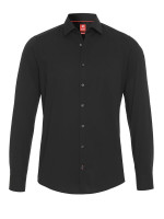 Camisa Pure SLIM FIT UNI STRETCH negro con cuello Kent de corte estrecho