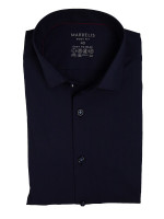 Marvelis shirt BODY FIT PERFORMANCE dark blue with Modern Kent collar in narrow cut