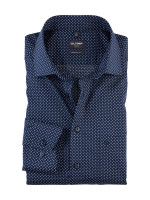 Olymp shirt LUXOR PRINT dark blue with Global Kent collar in modern cut