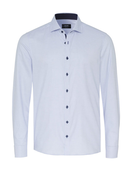 Camisa Pure MODERN FIT ESTRUCTURA azul claro con cuello cutaway de corte moderno